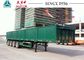 60 Tons 4 Axles Drop Side Trailer , Heavy Duty High Bed Trailer With Wall