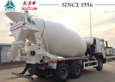 10 Wheeler HOWO Concrete Mixer Truck 5-15 M³ Capacity With SC16 Rear Axle