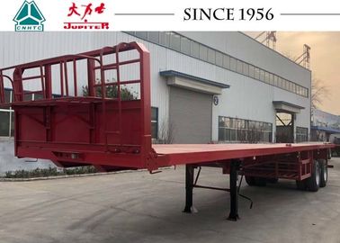 Heavy Duty 45 Foot Flatbed Trailer With Bogie Suspension For Kuwait Transportation